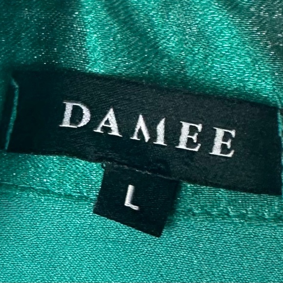 Damee Jacket Blazer Sz Large 12 14 Metallic Teal Turquoise Art to Wear Elegant - Picture 4 of 5